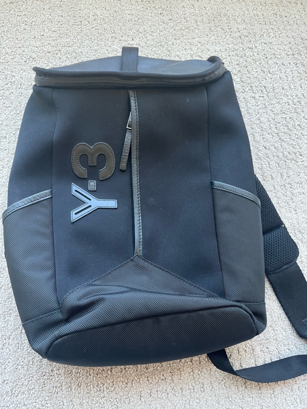 Y-3 Black Men's Zip-Front Backpack